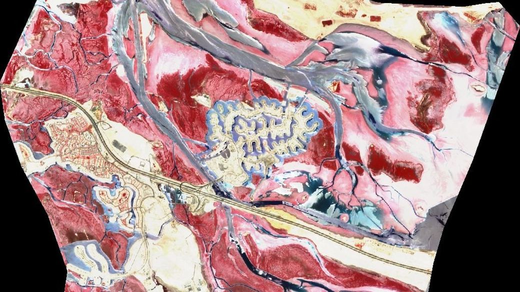 Sentinel-2 false-colour composite of the Jubail Island mangrove system, Abu Dhabi